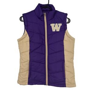 G-III Sports by Carl Banks Washington Huskies Purple Gold Puffer Vest Size M